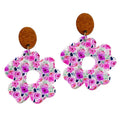 Acrylic Wooden Floral Simple Earrings Fresh Sweet Rustic Broken Flower Women's Dangle Earrings