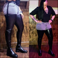 BUSY GIRL MF2417 Bright Sexy Round Head square Low Heel Sexx Thin Nightclub Runway Show Zipper Large Size Over the Knee Boots