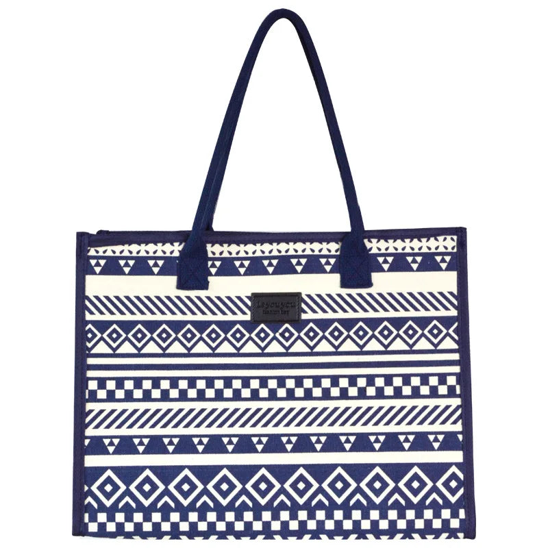 Custom Logo Pattern Large Capacity Women Tote Bag Fashion Shoulder Bag Canvas Tote Bag