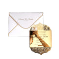 Golden Mirror Carved Hot Stamping Acrylic Wedding Invitation