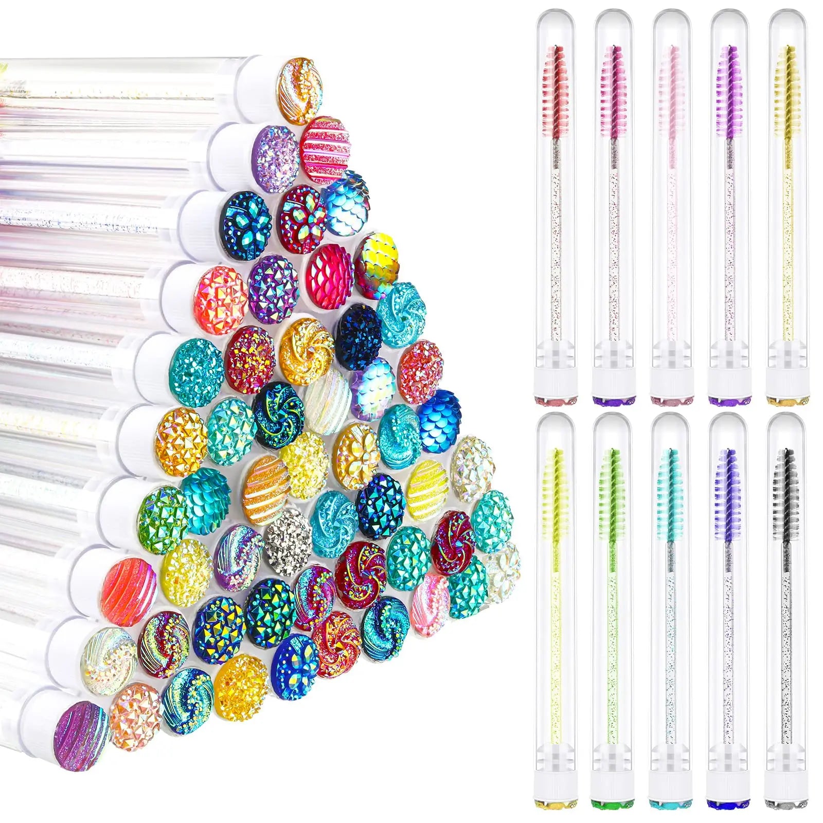 Diamond Disposable Colorful Eyebrow Applicator Mascara Brush Spoolies for Eyelash Extensions Tool for Makeup
