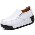 Women Genuine Leather Loafer 5CM Shoes Driving Shoes Lazy Slip-on Out Wear Shoes