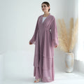 Chiffon Long Sleeve Modest Abaya Spring Dress Front Open Abaya Manufacturer Islamic Clothing Dress Women Muslim Dress