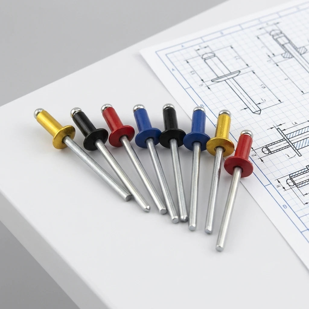 Colored Aluminum Rebite Blue/Yellow Dome Head DIN7337 Open Type Blind Rivet 5/16 3/16 Flat Head pop Rivets Aluminium Remaches