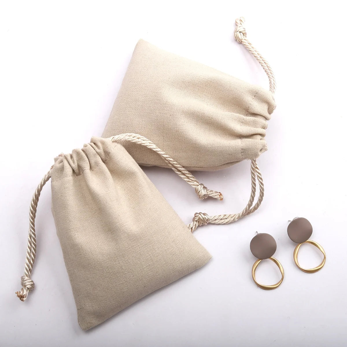 Hot Sale 8 Oz Canvas Drawstring Candle Bag Small Natural Gift Aromatherapy Candle Jewelry Packing Canvas Pouch