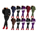 Women's Fashion Loose Long Sleeve Sweatpants Hoodie Set 2025 Streetwear OEM Wholesale Casual Two Piece Canvas Fabric