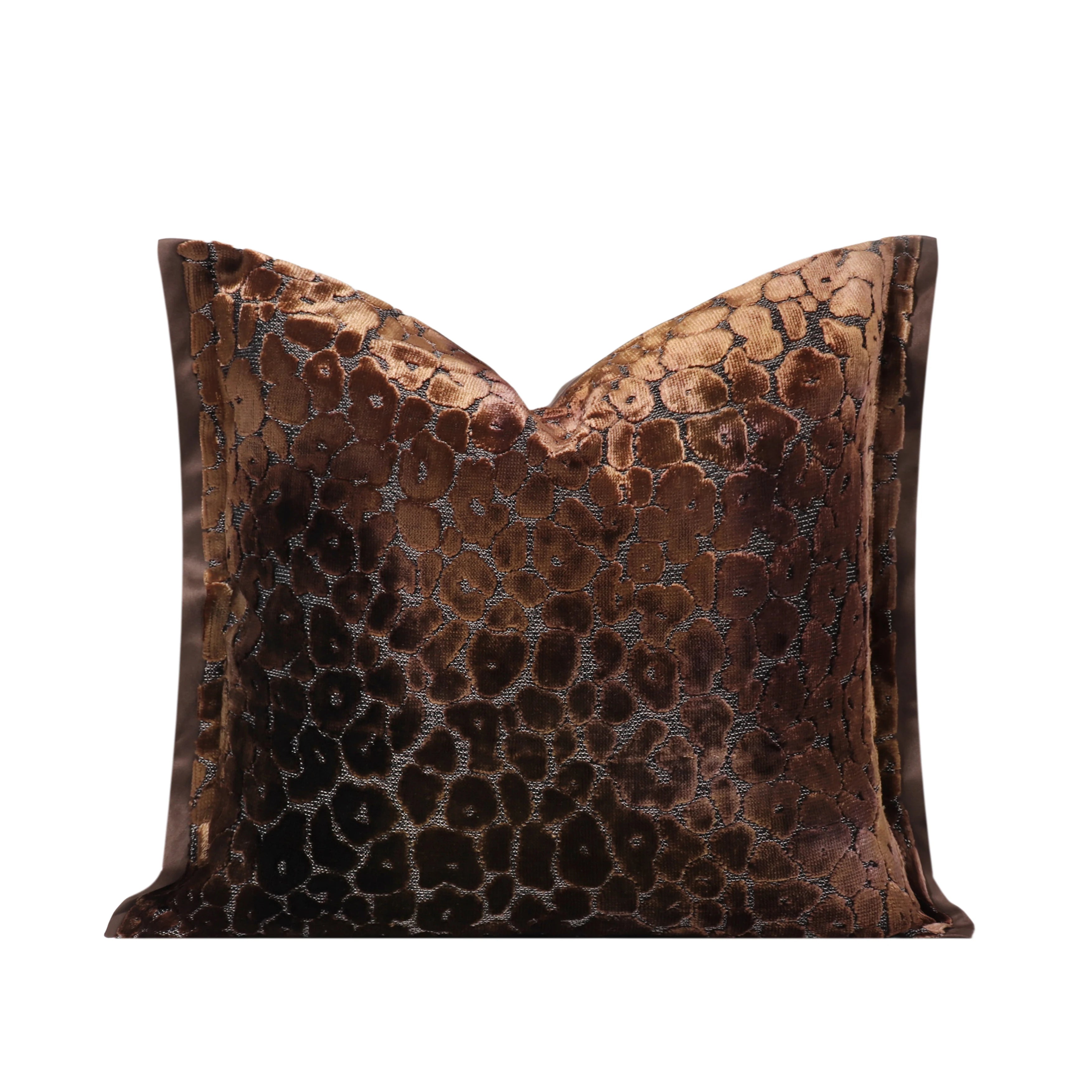 TiffHome Brown Leopard Print Velvet Throw Pillow Luxury Soft Pillows Cushion Covers Decoration for Sofa Bedroom Living Room