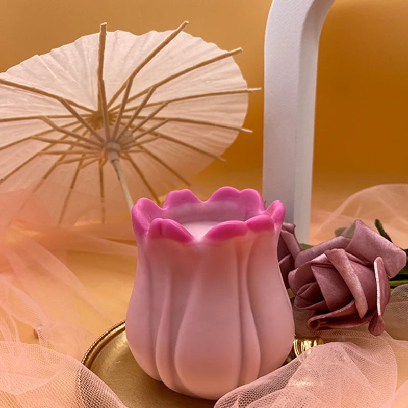 B-3140 Tulip Candlestick Candle Silicone Mold DIY Incense Candle Silicone Mold