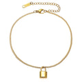 Surgical Steel 18K Gold Plated PVD Plating Stainless Steel Link Chain Locket Pendant Bracelet Anklet