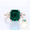 Starsgem Emerald Cut Lab Emerald Gemstone 585 Solid Gold 14k Custom Gold Jewelry Ring