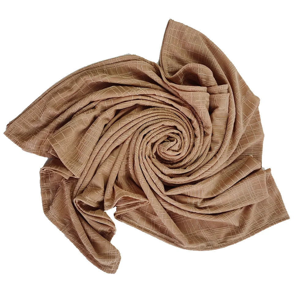 2021 New High Quality Jersey Scarf Jacquard Plain Jersey Scarf Muslim Women's Scarf Hijab