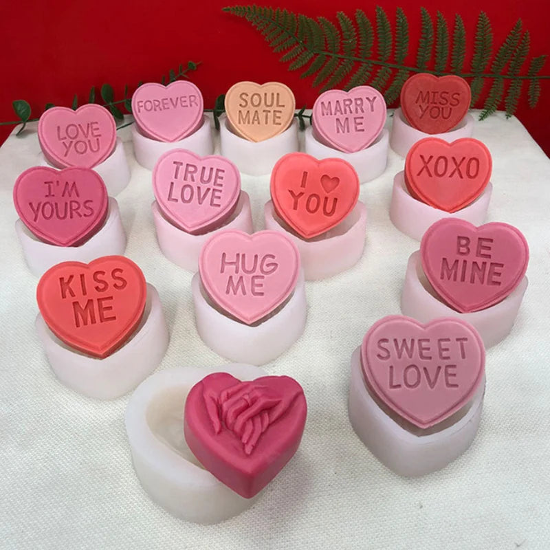 Early Riser DIY Letter Love Candle Mold Handmade Soap Aromatherapy Candle Silicone Mould Desktop Ornament Home Decorations