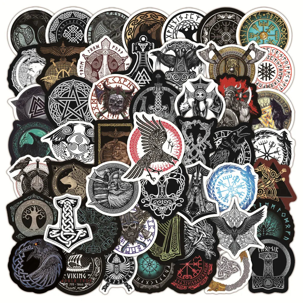 50Pcs New Viking Style Personality Totem Sign Graffiti Sticker for Phone Laptop Bottle Waterproof Custom Label