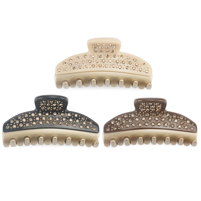 Jinhe Best Seller Boutique Accessories Vendome Large Size Hair Claw Clips Full Rhinestone France Acetate Hair Claw