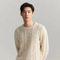 Men's Lightweight Openwork Linen-Cotton Crewneck Sweater Summer Breathable Knitwear ODM Supply Anti-Wrinkle Feature