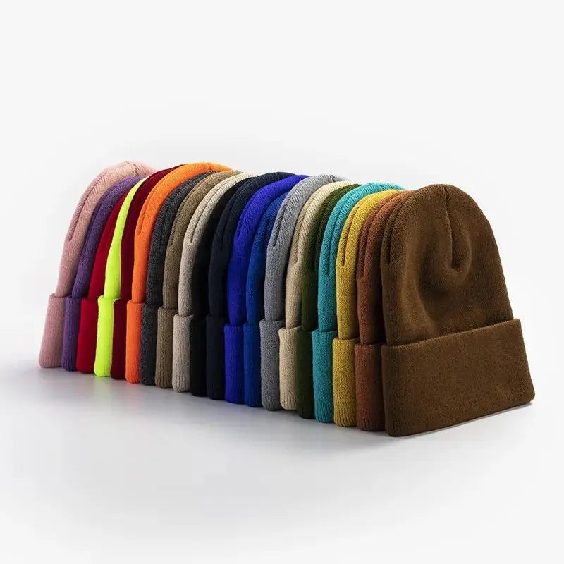 Custom Winter Skull Cap Beanie 3D Embroidery Fashionable Plain Knitted Hat Acrylic Unisex Adults Manufacturer Letter Pattern