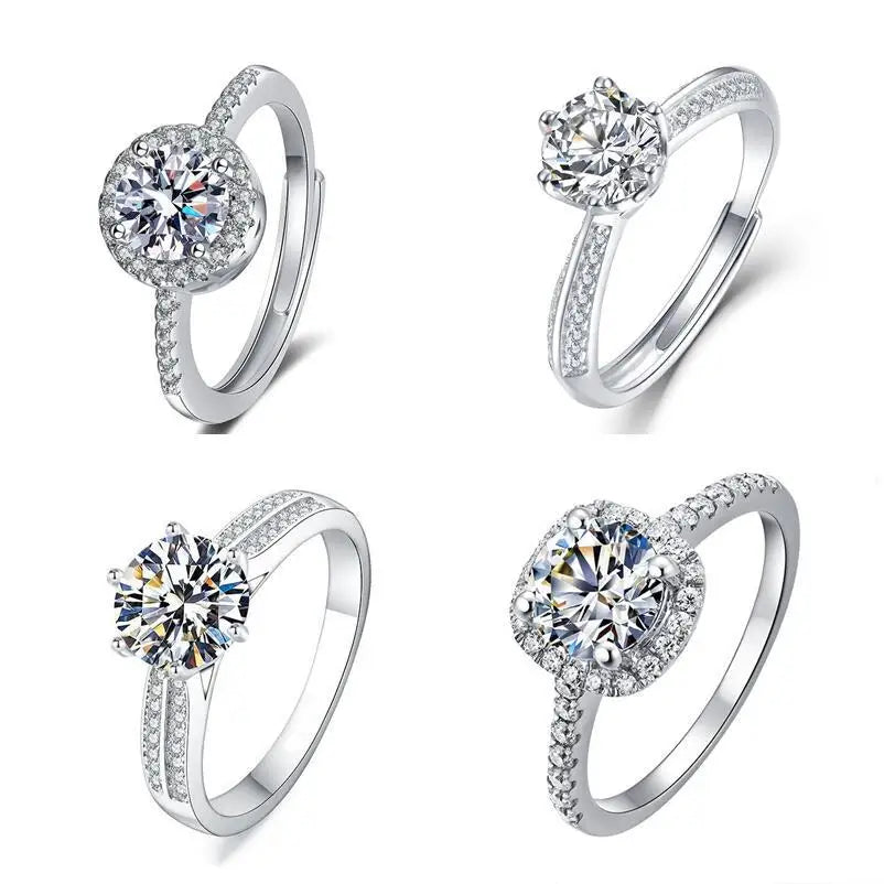 Wholesale Engagement Silver Plated Girls Gold Jewelry Wedding Large Stone Gemstone Finger Ring