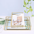 Home Table Decorative Plateau Miroir Vanity Luxury Perfume Jewelry Rectangle Gold Mirror Serving Glass Tray