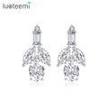 LUOTEEMI Lady Earing Bridal Fashion Jewelry Woman Statement Wedding Zirconia Elegant Flower Earring Simple