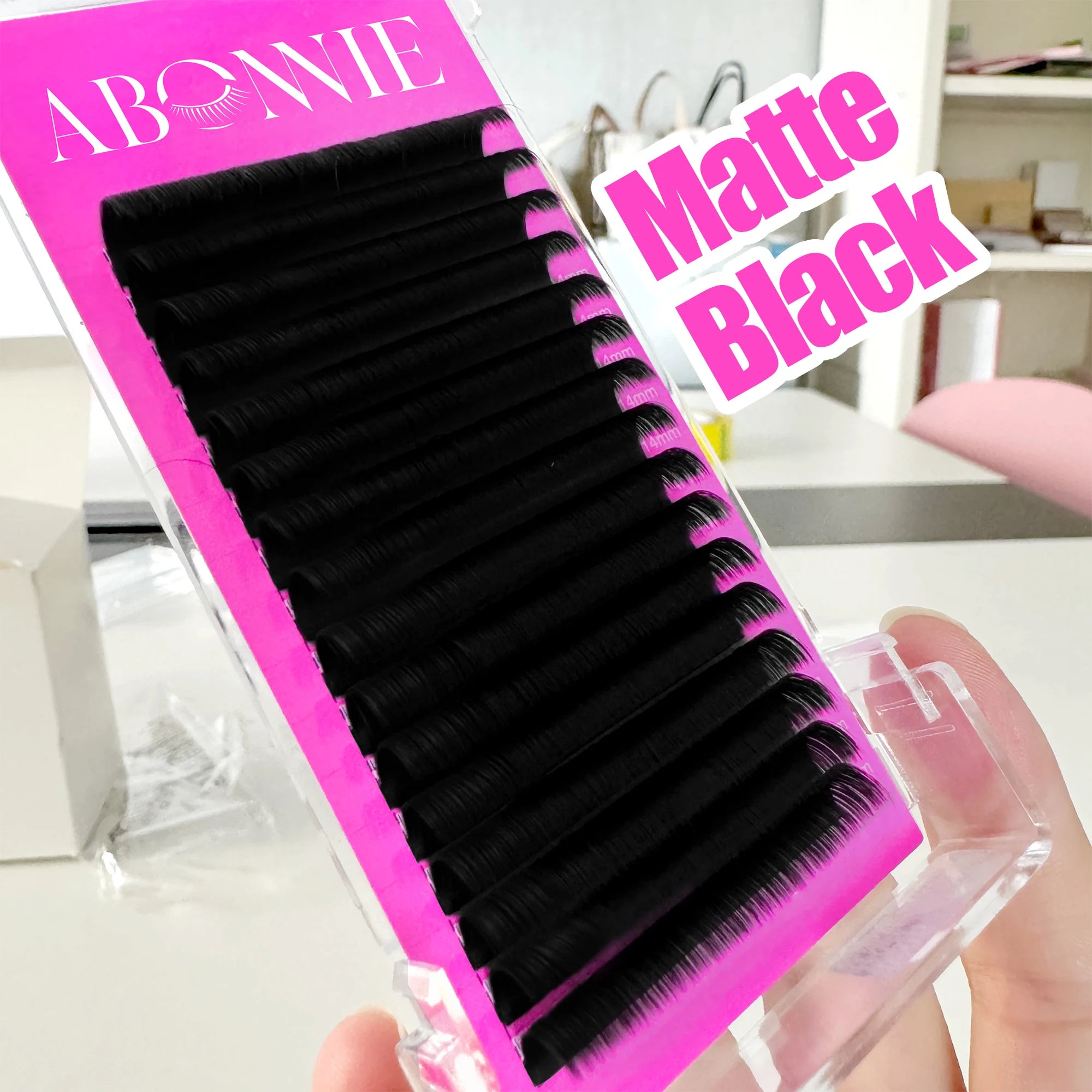 Abonnie Individual Mink Matte Black Lash Trays Supplies Classic Mega Volume Eyelash Extension Wholesale Cashmere Lash Extensions
