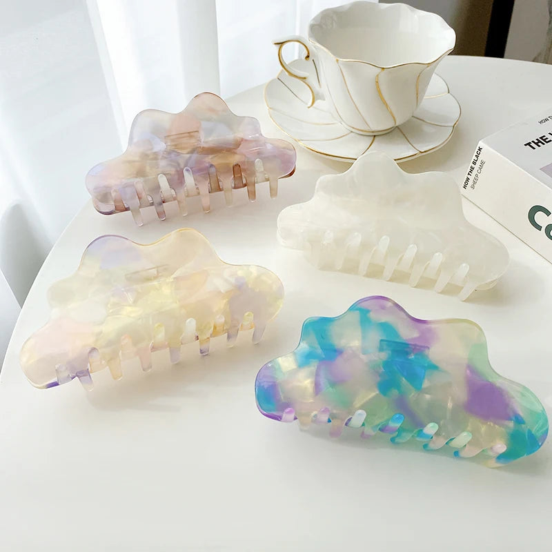 DOWELL Wholesale Large Hair Clip for Women Hair Accessories 13cm Cloud Acetate Hair Claw Clips