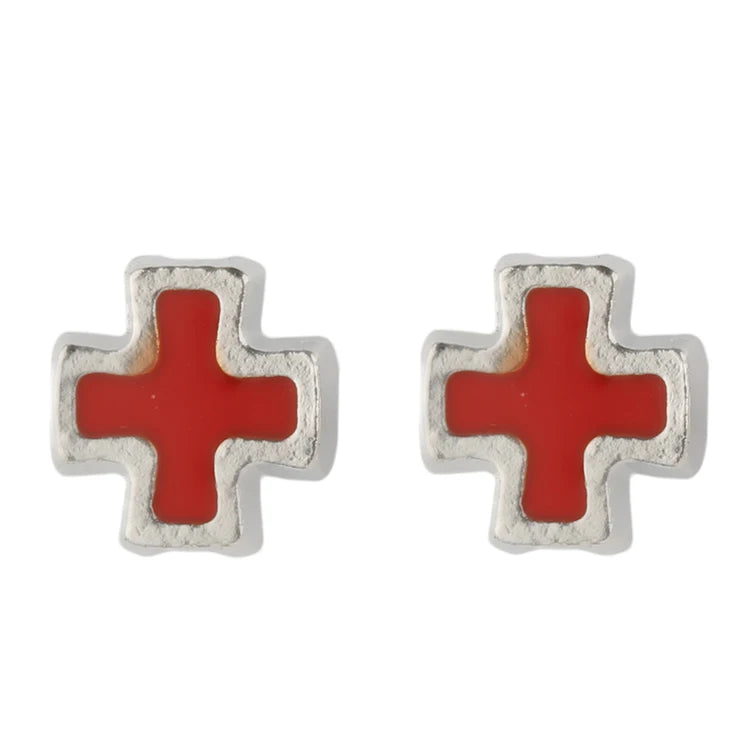 Wholesale Green Enamel Cross Beads Silver-Toned Christian Religious Jewelry Components 10mm DIY Beading Supplies for Rosaries