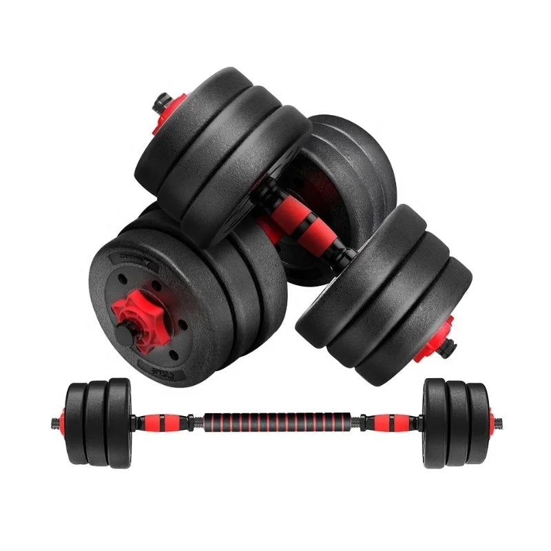 COOSPORT Adjustable Dumbbell Set 40KG Black/Red Unisex for Home Use Bodybuilding Fitness Equipment