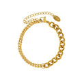 Wholesale Jewelry Fancy Stacking Stainless Steel Hip Hop Chain Links Bracelet for Girls