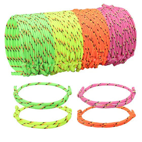Factory Wholesale Adjustable Handmade Woven Friendship Bracelets Bright Colorful Polyester Neon Rope Bracelet for Boys Girls