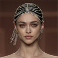 Fashion Women Girls Exotic Cleopatra Crystal Beaded Belly Dance Head Hat Hair Accessory Headpiece for Party Wedding Showing