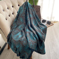 Wholesale Newest Design Fashion Dark Green Flower Pattern Silk Printed Shawls Muslim Women Luxury Ladies Satin Silk Head Hijabs
