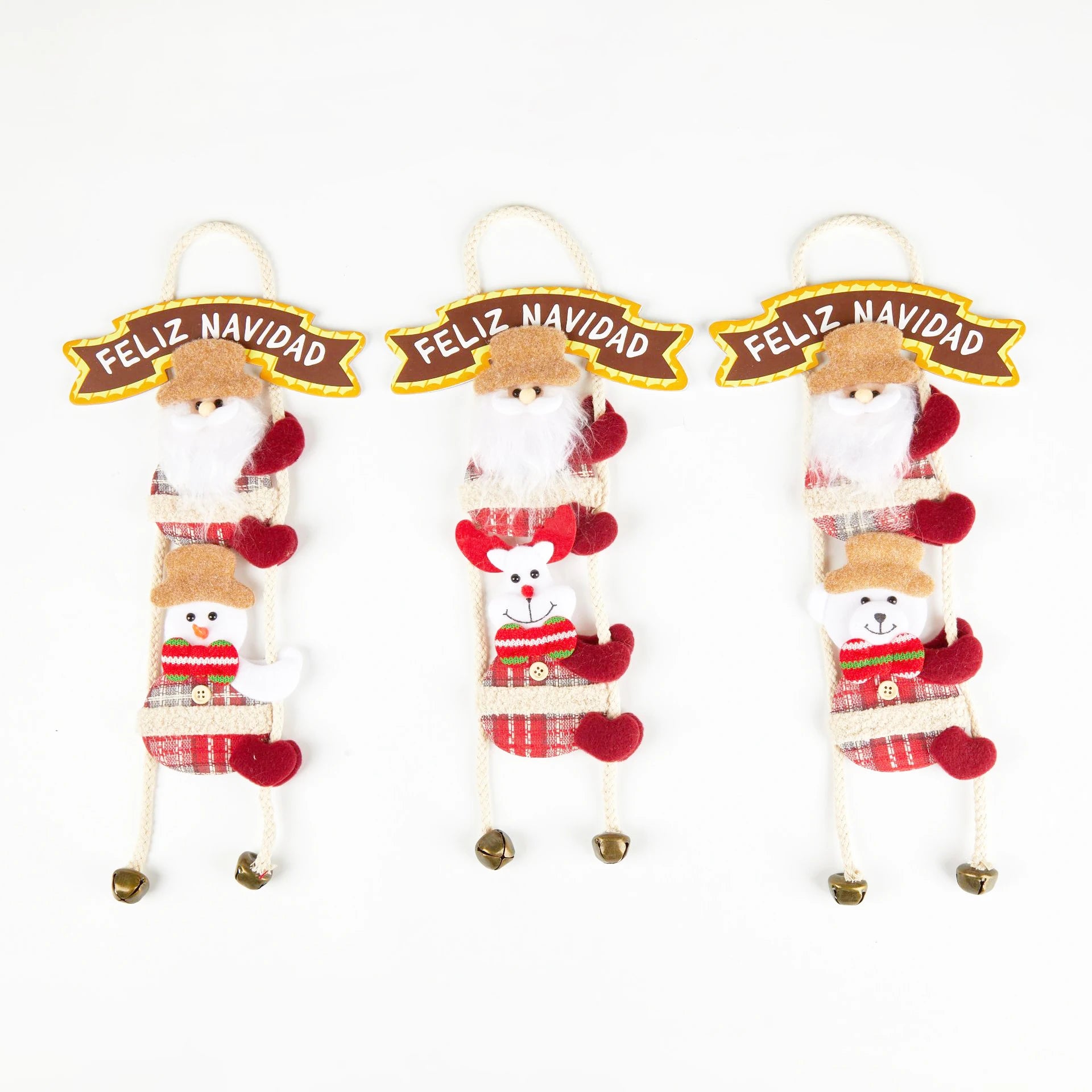 Wholesale Santa Claus Door Hanger and Climbing Banner Christmas Joy Fabric Decorations
