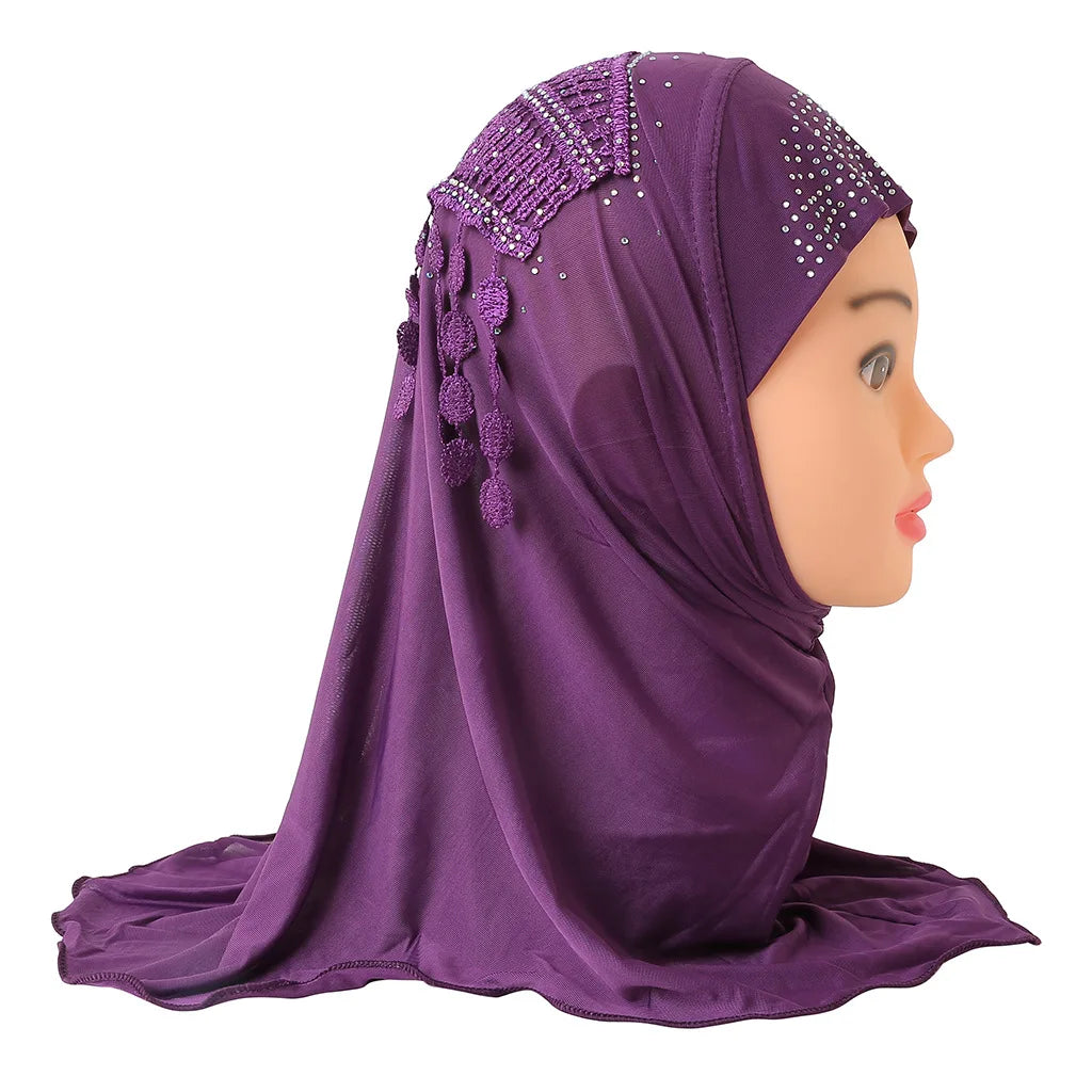 Ethnic Fancy Long Pleated Polyester Lace Animal Print Breathable Hijab for Women Daily Wear Head Covering Wholesale