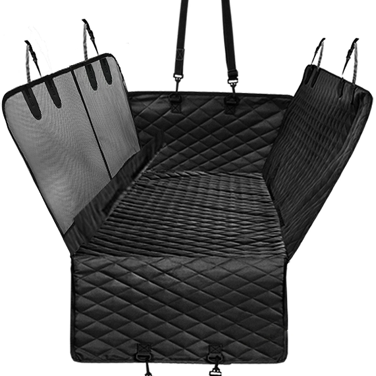 Waterproof Pet Cover with Visual Mesh for SUV Trucks & Cars Best Back Seat Dog Cover Protector for Dog Car Seat Cover