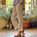 Casual Wear Comfortable Plus Size Trousers Women Summer Straight Linen Pants