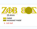 Small MOQ Ready Molds Greek Letter Sorority ZPB OPP  DST KAP Badge Pin  Letter Pin with Backing Cards