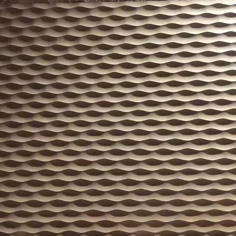 3d Waved MDF Wall Decorations Interior MDF Carved Wall Panelings Art Textured Wood Grooved 3D Decorative MDF Bent