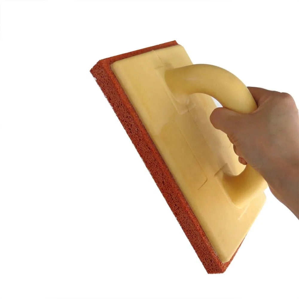 Industrial DIY Sponge PU Plastering Float Pointed/Cornered/Squared 10mm Orange Rubber Pad 140x280mm Plastic Trowel Tiling Tool