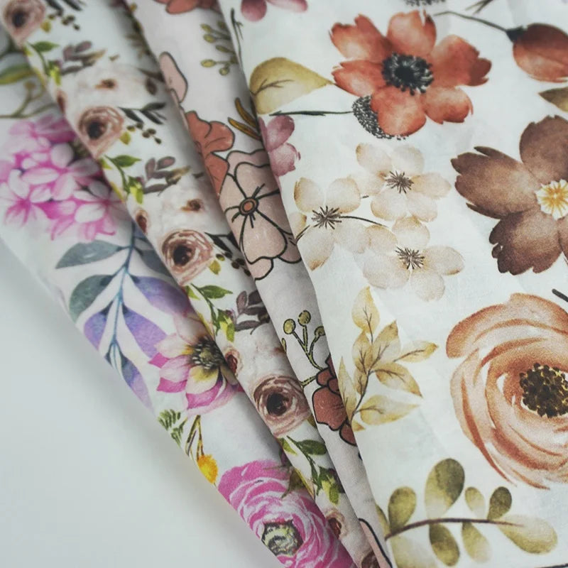 Woven Material 80*80 Custom Pattern Breathable Printed Flower Floral Poplin 100% Cotton Digital Print Fabric