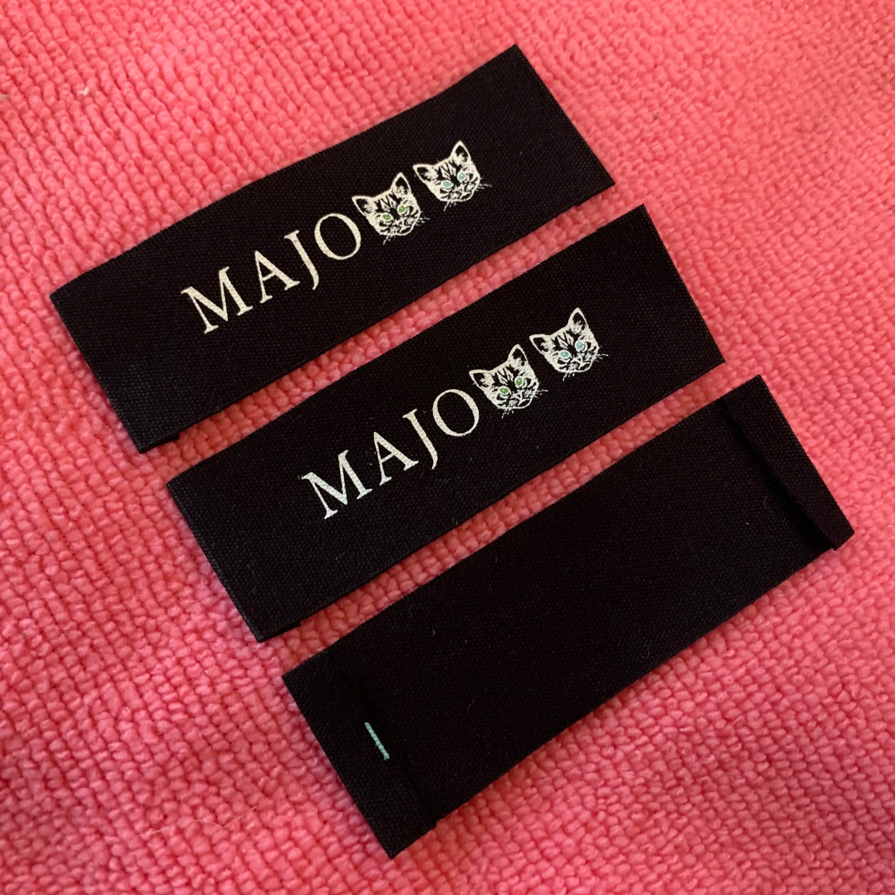 Uncoated Organic Cotton Label for Skirt100% Natural Color End Fold Black Cotton Label for T-shirt