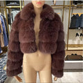 Women Fuzzy Faux fox Fur Coat Ladies Short Furry Winter Long Sleeve Outerwear S 8XL Artificial Lapel Cropped Cloth Party Jacket