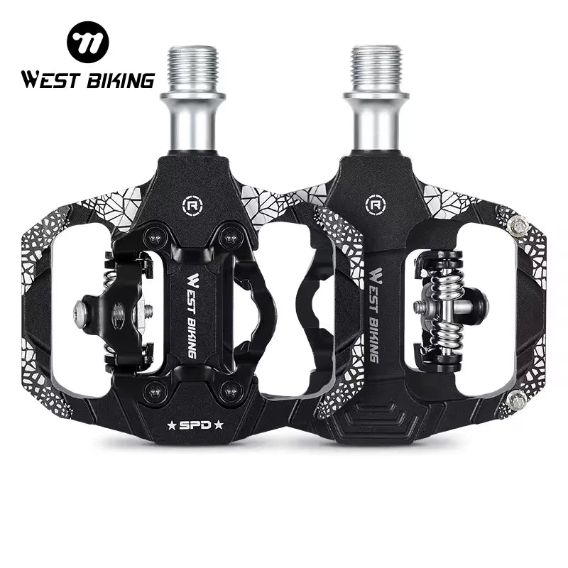 West Biking Promend Self Locking Bicycle Pedal Parts Professional Sealed Bearing Pedal Alloy Quto Lock Bike Pedal Bicycle