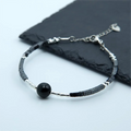 4mm Natural Black Gallstone Black Emerald Faceted Beads Bracelets Gemstone Jewelry for Women Fashion Bracelets & Bangles