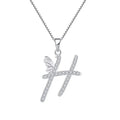 Environmental Friendly Diamond 925 Sterling Silver  H Pendant Necklace for Women Yihong Jewellery