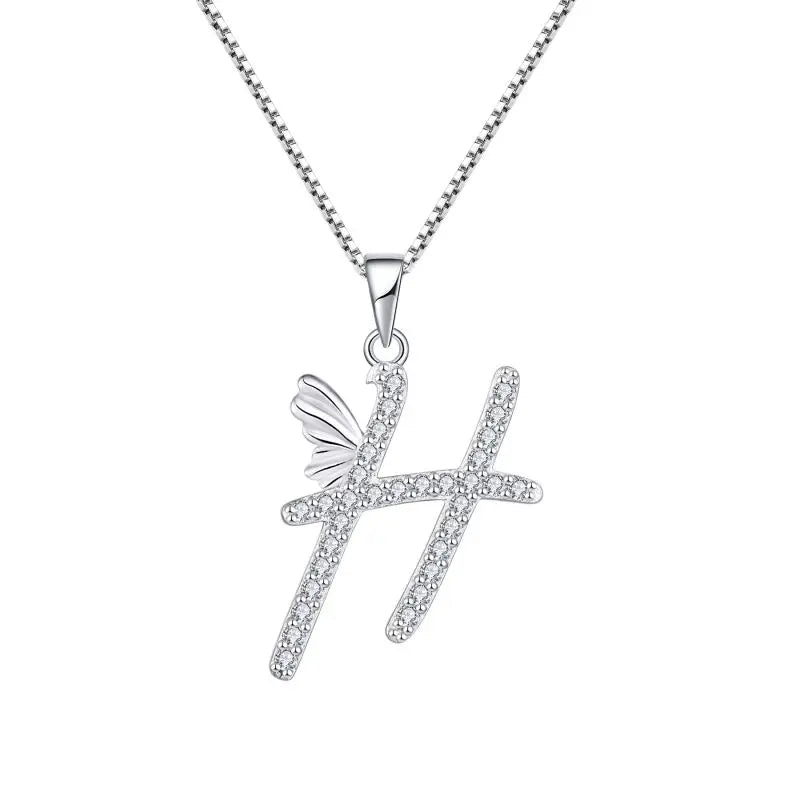 Environmental Friendly Diamond 925 Sterling Silver  H Pendant Necklace for Women Yihong Jewellery