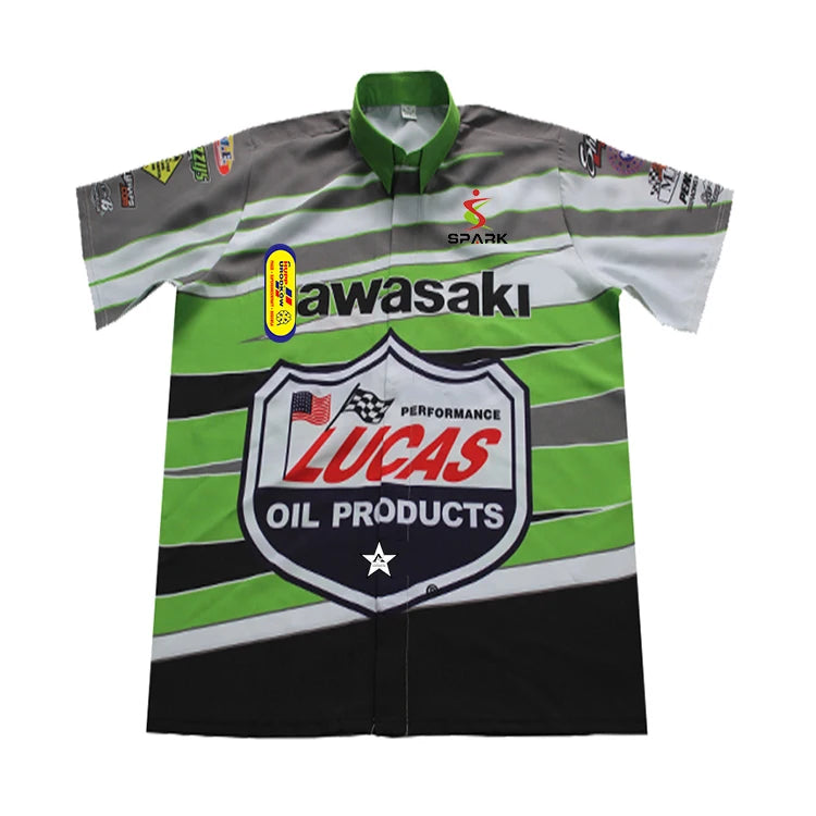Custom Design Sublimated Racing Pit Crew Shirts Auto Race Wear