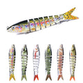 Wholesale JM024 13.6cm 18.7g Artificial Hard Plastic Lifelike Baits 8 Sections Multi Jointed Minnow Fishing Lures