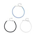 Adjustable Simple Leather Bracelet for Women 925 Sterling Silver Fine Jewelry Minimalist Blue & Pink Rope Bracelet Gift SCB243
