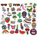 40pcs Mix Pattern Embroidered Iron on Patches Badge Bags Hat  Jeans Applique Fabric Stickers Decoration Scrapbook