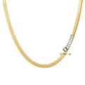 Fashion Jewelry Stainless Steel Plated 18K Gold Asymmetric Diamond Blade Flat Chain Necklace